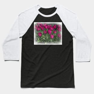 Family Of Red Tulips Baseball T-Shirt